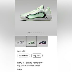 Jordan Luka 4 Space Navigator Kids Sneakers - Green and Black